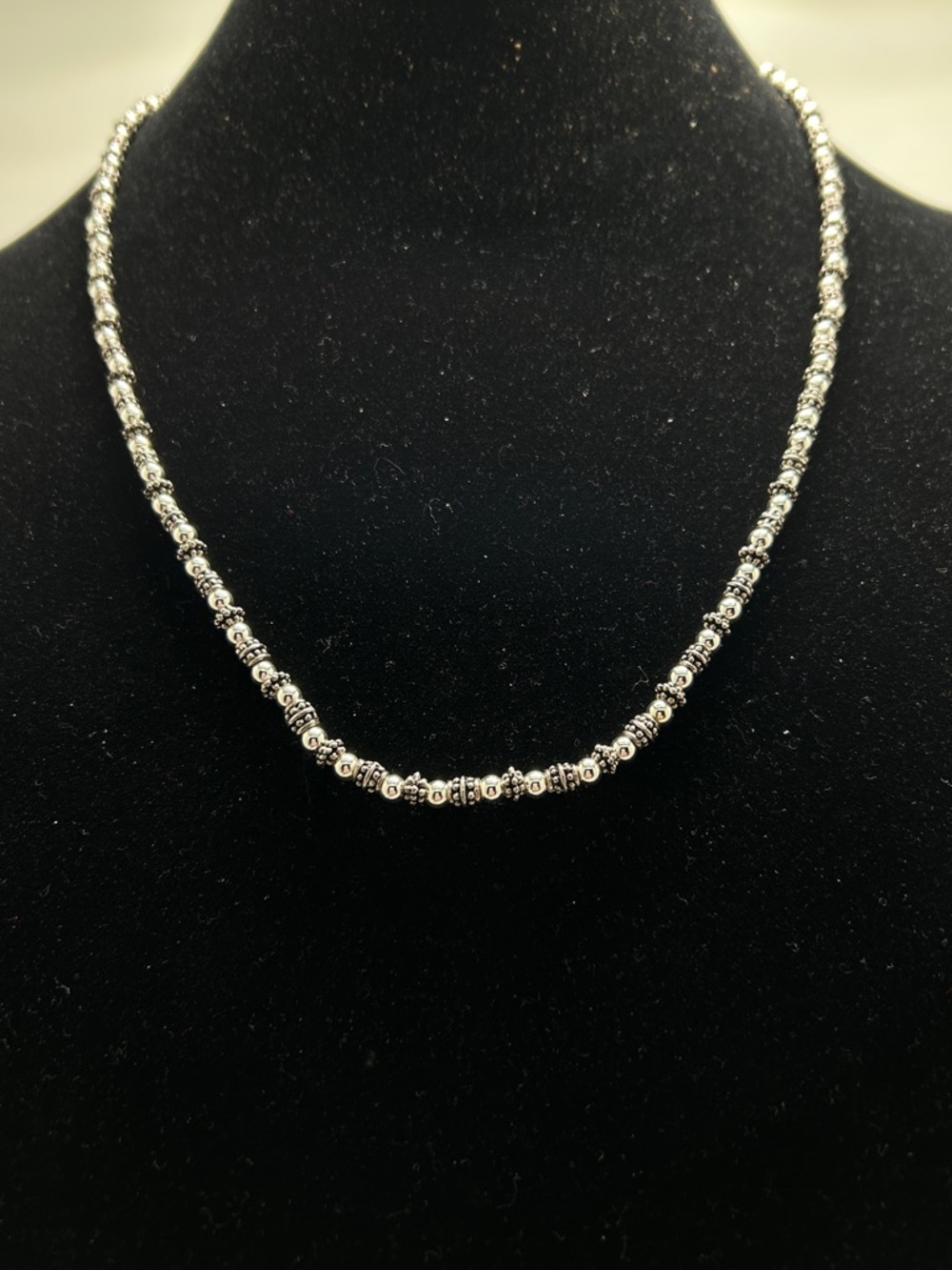 Napier, Vintage Silver Beaded Long Necklace